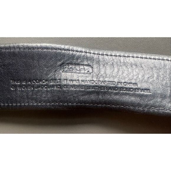 Coach Classic Mini Monogram Silver Buckle Black and white Belt 3977